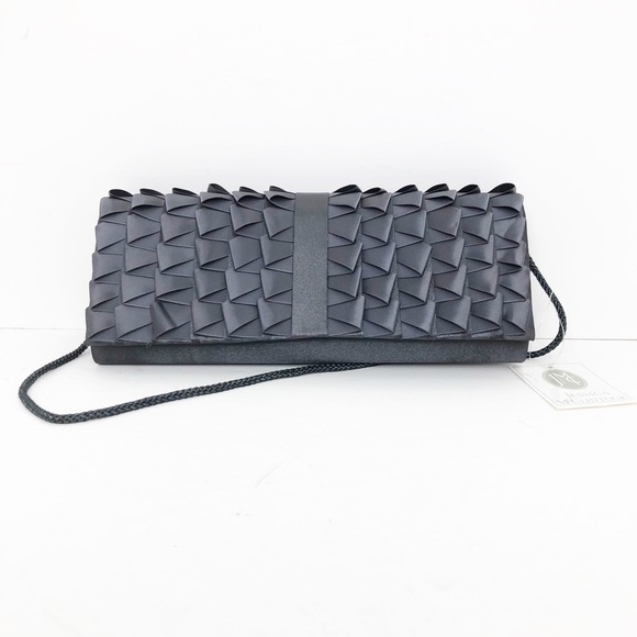 Jessica McClintock gray evening clutch satin purse - Picture 10 of 13